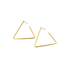 Ashley Gold Stainless Steel Gold Plated Open Traingle Design Hoop Earrings