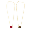 Ashley Gold Stainless Steel Gold Plated Link Chain With Enamel Evil Eye and CZ Necklace