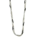 Ashley Gold Stainless Steel with Bezel CZ And Beaded Necklace