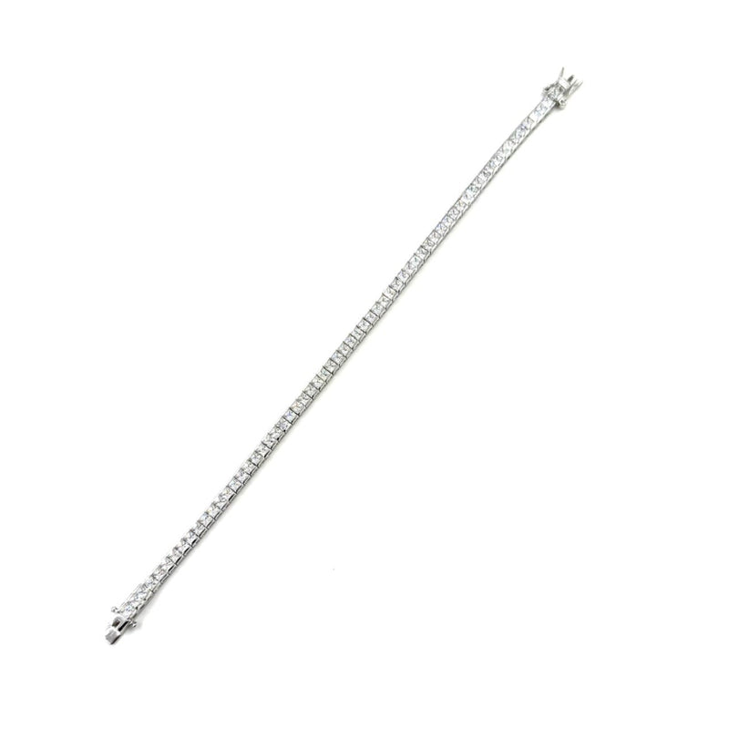 Ashley Gold Sterling Silver Princess Cut CZ Tennis Bracelet