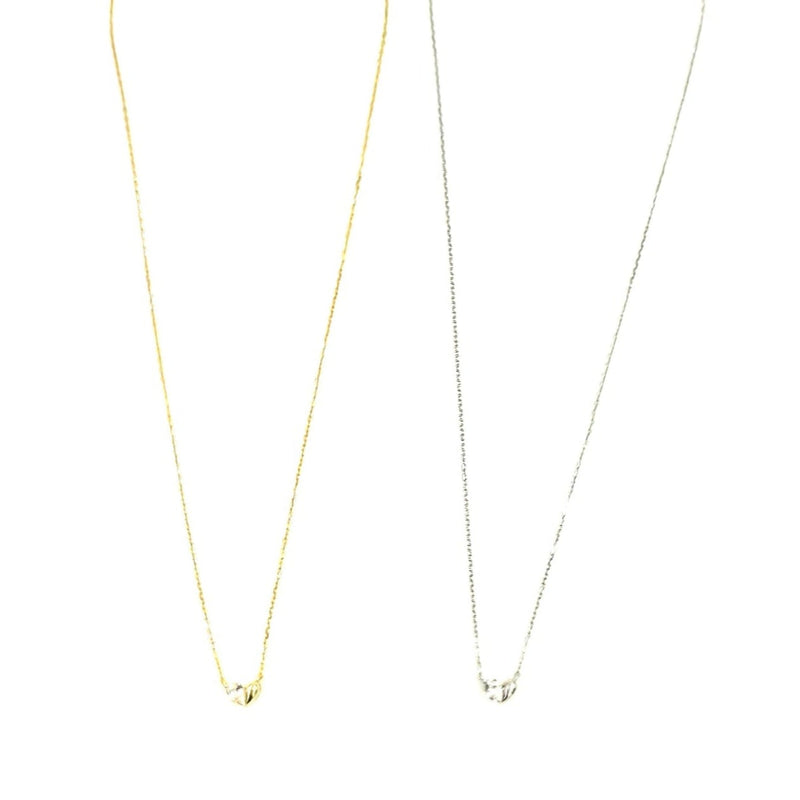 Ashley Gold Sterling Silver Mini Heart CZ Necklace