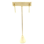 Ashley Gold Sterling Sliver Gold Plated Drop Loop Chain With CZ Bar Earrings