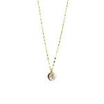 Ashley Gold Sterling Silver Half Moon CZ Pendant Necklace