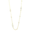 Ashley Gold Sterling Silver Gold Plated Link Chain with 13 Assorted CZ Necklace