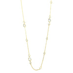 Ashley Gold Sterling Silver Gold Plated Link Chain with 13 Assorted CZ Necklace