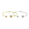 Ashley Gold Stainless Steel Double Disc CZ Bangle Bracelet