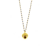 Ashley Gold Stainless Steel Gold Plated Gold Wired Blue Semi Precious Stone Heart Puff Pendant Necklace