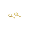 Ashley Gold Sterling Silver 2 Drop Baguette CZ Hoop Earrings