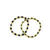 Ashley Gold Stainless Steel Gold Plated Ball Beaded Stretch Alternating Colored CZ Bracelet