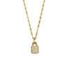 Ashley Gold Stainless Steel Gold Plated CZ By The Yard With CZ Drop Lock Pendant Necklace