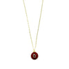 Ashley Gold Stainless Steel Gold Plated Center Enamel And CZ Drop Pendant Necklace