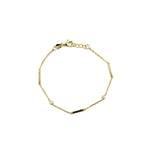 Ashley Gold Sterling Silver Bar And CZ Design Bracelet