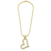 Ashley Gold Sterling Silver Gold Plated CZ Tennis Necklace With Large Heart CZ Charm Necklace