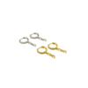 Ashley Gold Sterling Silver 2 Drop Baguette CZ Hoop Earrings