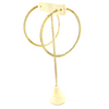 Ashley Gold Stainless Steel Gold Plated CZ Inside/Outside 2.5" Diameter Hoop Earrings