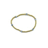 Ashley Gold Stainless Steel Gold Plated Assorted Heart Beaded Ball Stretch Bracelet