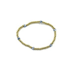 Ashley Gold Stainless Steel Gold Plated Assorted Heart Beaded Ball Stretch Bracelet