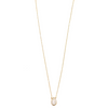 Ashley Gold Sterling Sliver Link Chain With Single Bezel CZ Tear Drop Halo Necklace