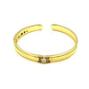 Ashley Gold Stainless Steel Emerald Cut CZ Design Bangle Bracelet