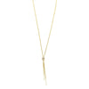 Ashley Gold Sterling Silver Gold Plated Tie Front CZ Lariat Necklace
