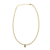 Ashley Gold Stainless Steel Ball Beaded Enamel Green Evil Eye Pendant Necklace