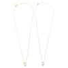 Ashley Gold Sterling Sliver Link Chain With Single Bezel CZ Tear Drop Halo Necklace