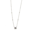 Ashley Gold Sterling Silver Emerald Cut Halo With CZ's By The Yard Necklace