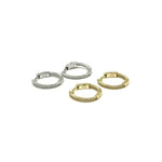 Ashley Gold Sterling Silver .75" Inside/Outside CZ Hoops Earrings