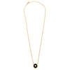 Ashley Gold Sterling Silver Gold Plated Link Chain Center Enamel And CZ Drop Necklace