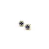 Ashley Gold Sterling Silver 6 Sided Colorful CZ Stud Earrings