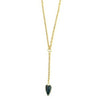 Ashley Gold Stainless Steel Gold Plated Semi Precious Puff Colored Heart Lariat Necklace
