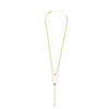 Ashley Gold Sterling Silver Double Chain Round Drop Necklace
