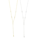 Ashley Gold Sterling Silver Assorted CZ Drop Lariat Necklace