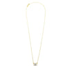 Ashley Gold Sterling Silver Single Emerald Cut CZ Drop Necklace