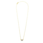Ashley Gold Sterling Silver Single Emerald Cut CZ Drop Necklace