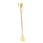 Ashley Gold Sterling Sliver Gold Plated Drop Loop Chain With CZ Bar Earrings