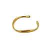 Ashley Gold Stainless Steel Gold Plated Wavy Design Open Bangle Bracelet