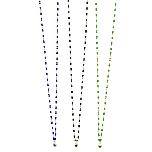 Ashley Gold Sterling Silver And Enamel Drop Pendant Necklace