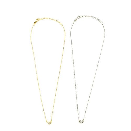 Ashley Gold Sterling Silver Mini Heart CZ Necklace