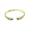 Ashley Gold Stainless Steel Open CZ Arrow Design Bangle Bracelet