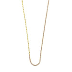 Ashley Gold Sterling Silver Gold Plated Half Link Half CZ Necklace