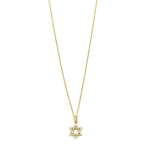 Ashley Gold Sterling Silver Gold Plated Floating CZ Star Necklace