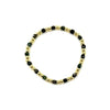 Ashley Gold Stainless Steel Gold Plated Ball Beaded Stretch Alternating Colored CZ Bracelet