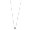 Ashley Gold Sterling Silver Link Chain With Single CZ With Halo Necklace