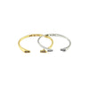 Ashley Gold Stainless Steel Open Design CZ Bangle Bracelet