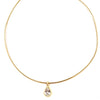 Ashley Gold Sterling Silver Gold Plated Wire Chain Tear Drop CZ Pendant Necklace
