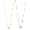 Ashley Gold Sterling Silver Emerald And Baguette Design Drop CZ By The Yard Necklace