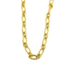 Ashley Gold Stainless Steel Gold Plated Open Oval Design Necklace
