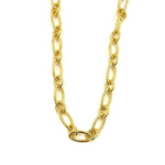 Ashley Gold Stainless Steel Gold Plated Open Oval Design Necklace