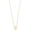 Ashley Gold Sterling Silver Gold Plated Link Chain Center Enamel And CZ Drop Necklace